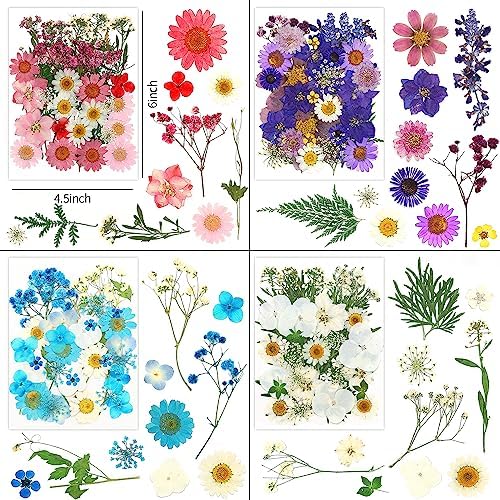 170Pcs Real Dried Pressed Flowers Leaves for Craft DIY Resin Jewelry