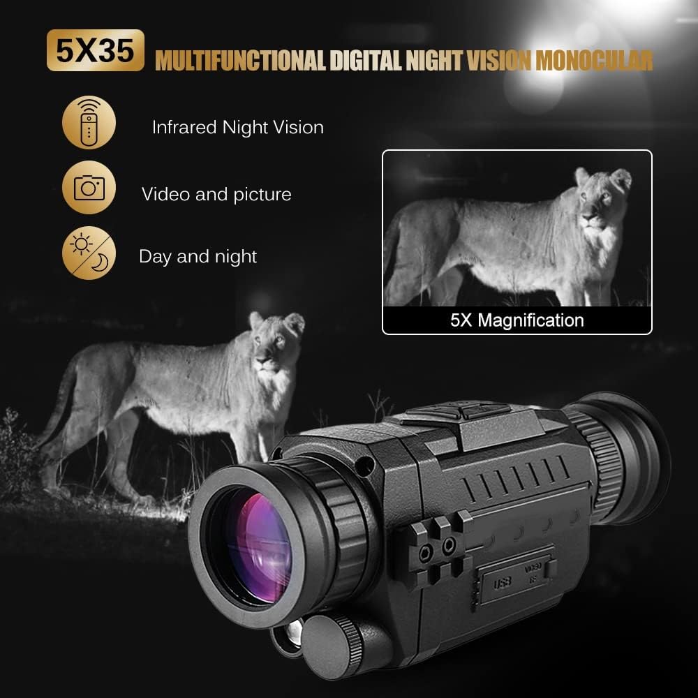 Night Vision Monocular with 8X Digital Zoom and 5X Optical Zoom 1