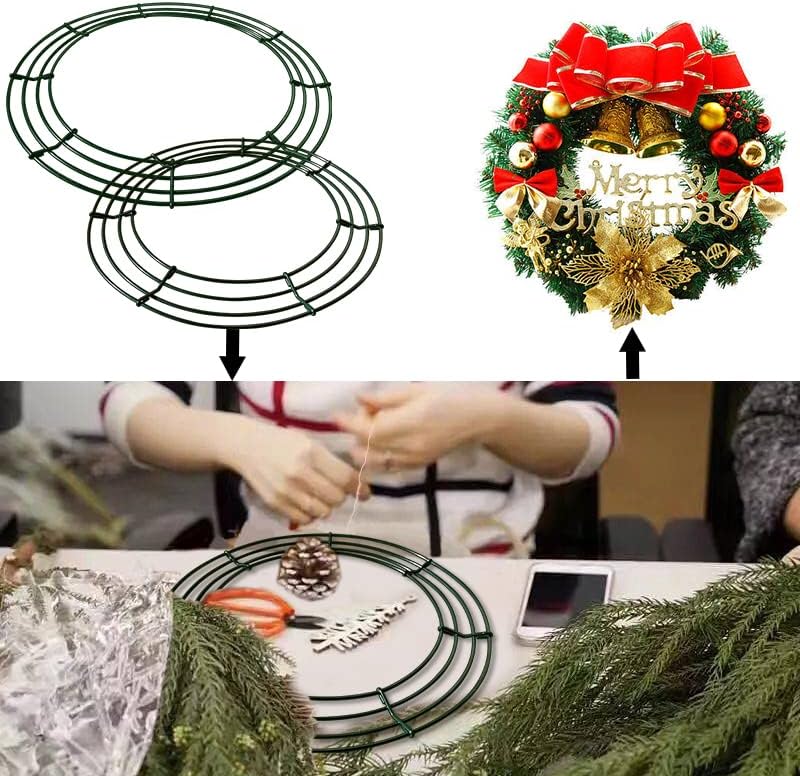 12 Pack 12 Inch Metal Wreath Frames Green