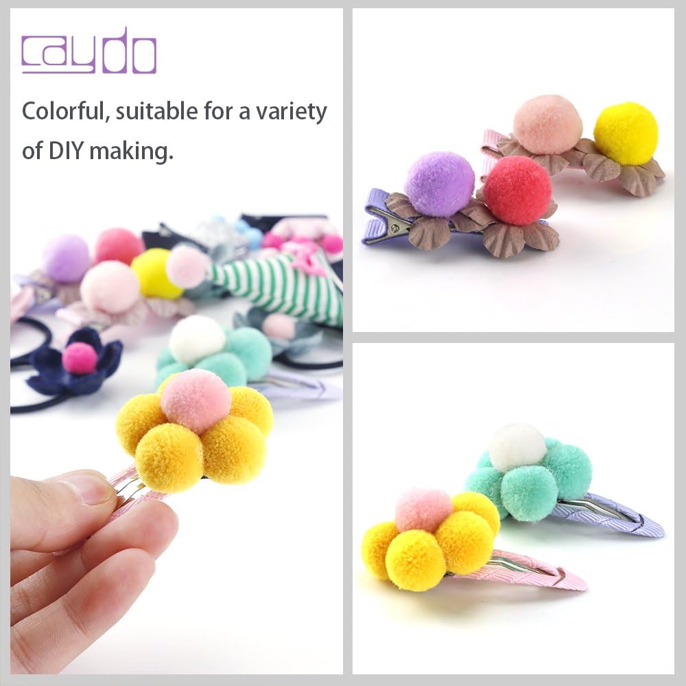 Caydo 400 Pcs Assorted 1 Inch Pom Poms Craft Supplies