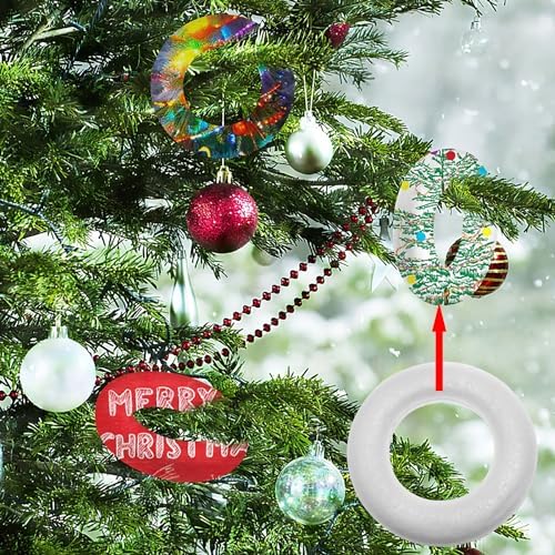 Lovelysp 4 Inch Foam Wreath Form Circle 6PCS White