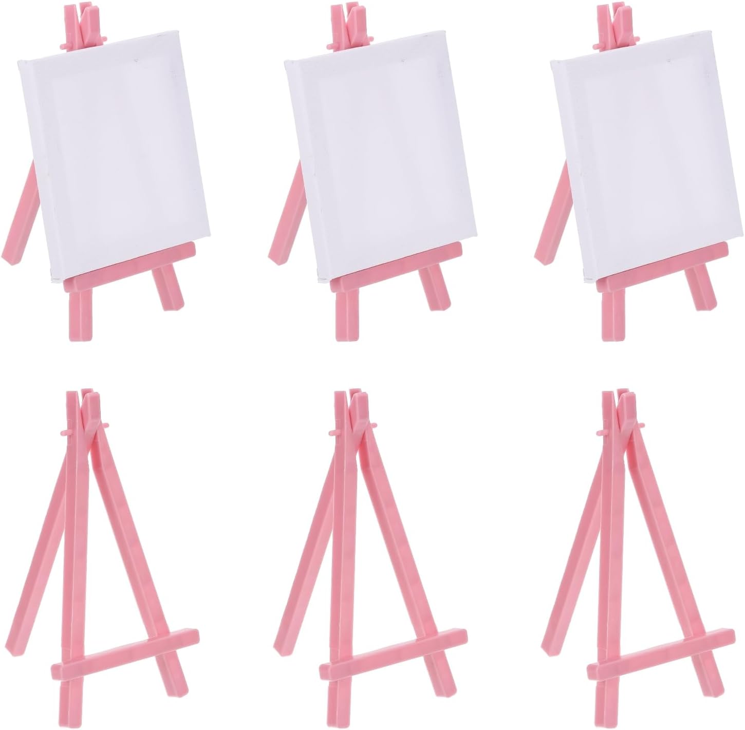 MECCANIXITY Mini Plastic Display Easels Pack of 6 Pink