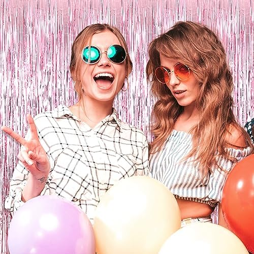 3 Pack Pink Foil Fringe Curtain Backdrop