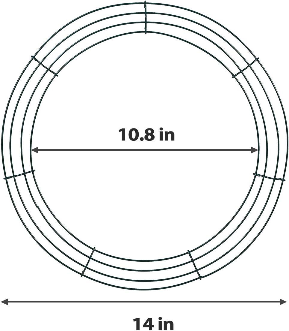 6 Pack 14 Inch Metal Wreath Frame with Hooks and Burlap