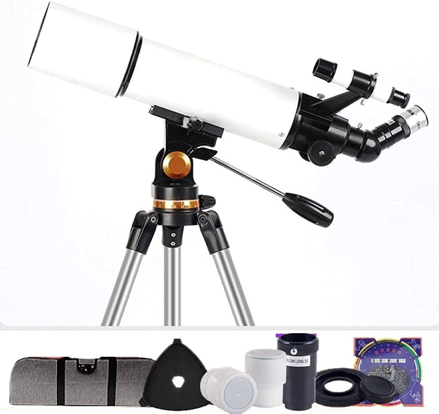 80mm Refractor Telescope for Kids and Beginners