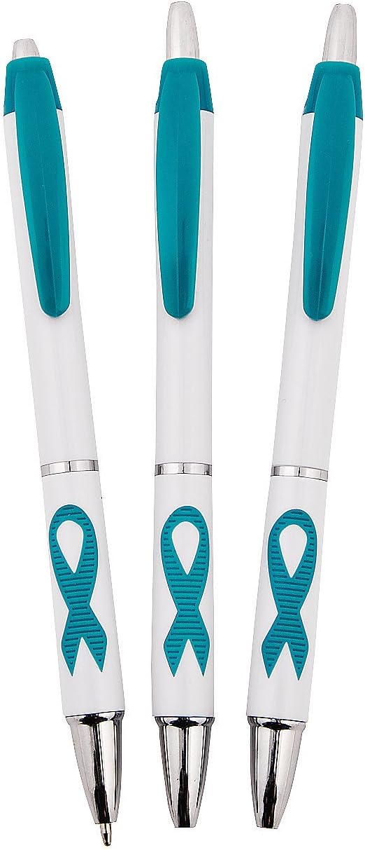 Fun Express Teal Ribbon Grip Pens - 24 Pack