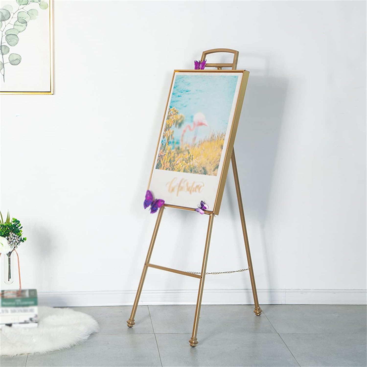 Gold Metal Art Easel Stand for Painting and Display