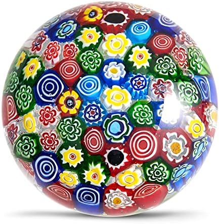 Eustuma Hand Blown Glass Flower Figurine Paperweight