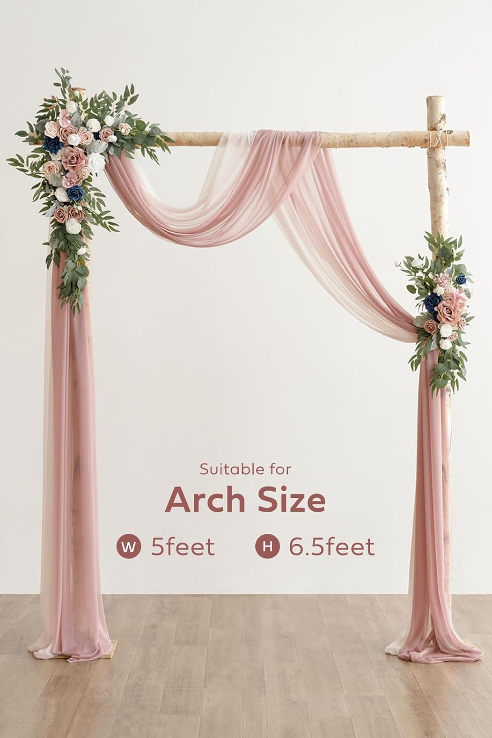 Lings Moment Wedding Arch Draping Fabric 3 Panels Dusty Rose Mauve Blush