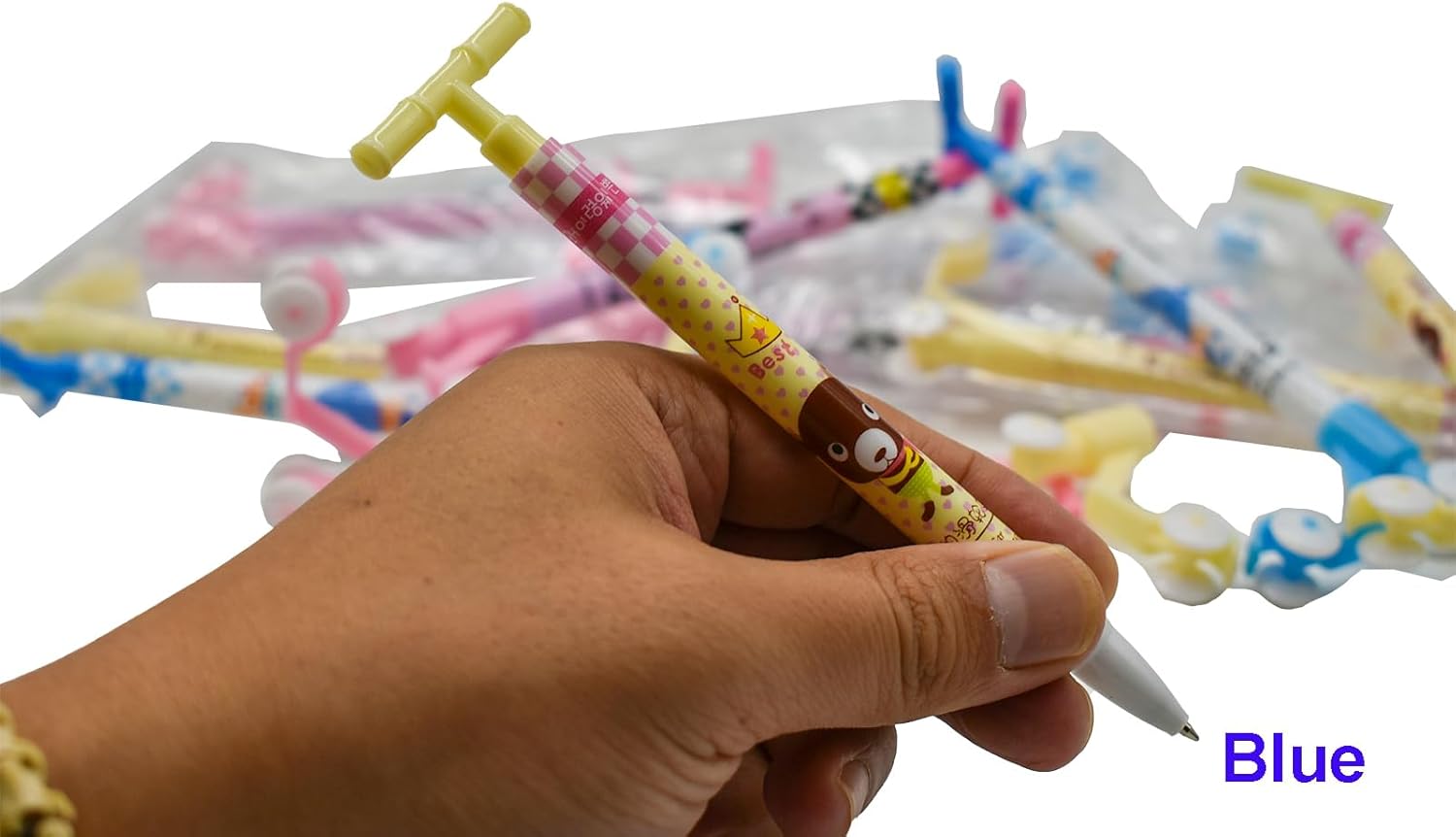 Maydahui 12 PCS Scooter Shape Ballpoint Pens with Animal Print