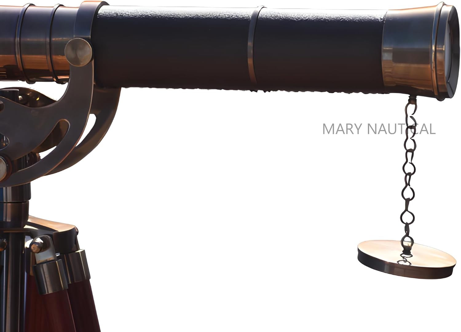 Antique Brass Telescope with Wooden Tripod Stand