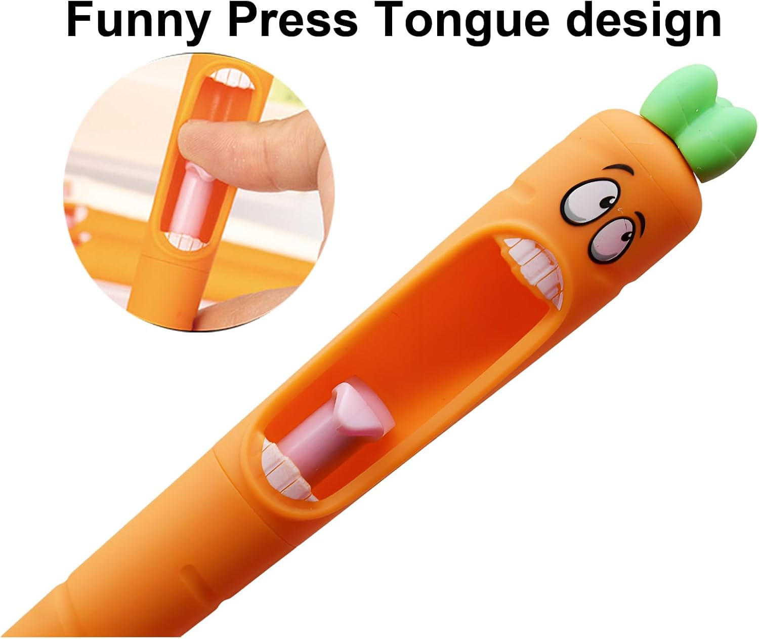 Maydahui 8 Pcs Funny Screaming Carrot Gel Pens