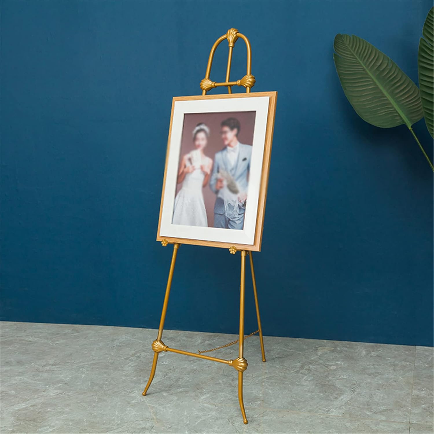 Gold Iron Easel Portable Folding Adjustable A-Frame Stand