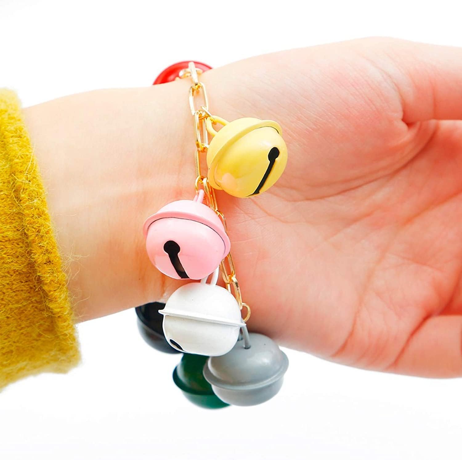 100 Pack Colorful Metal Christmas Jingle Bells 14mm