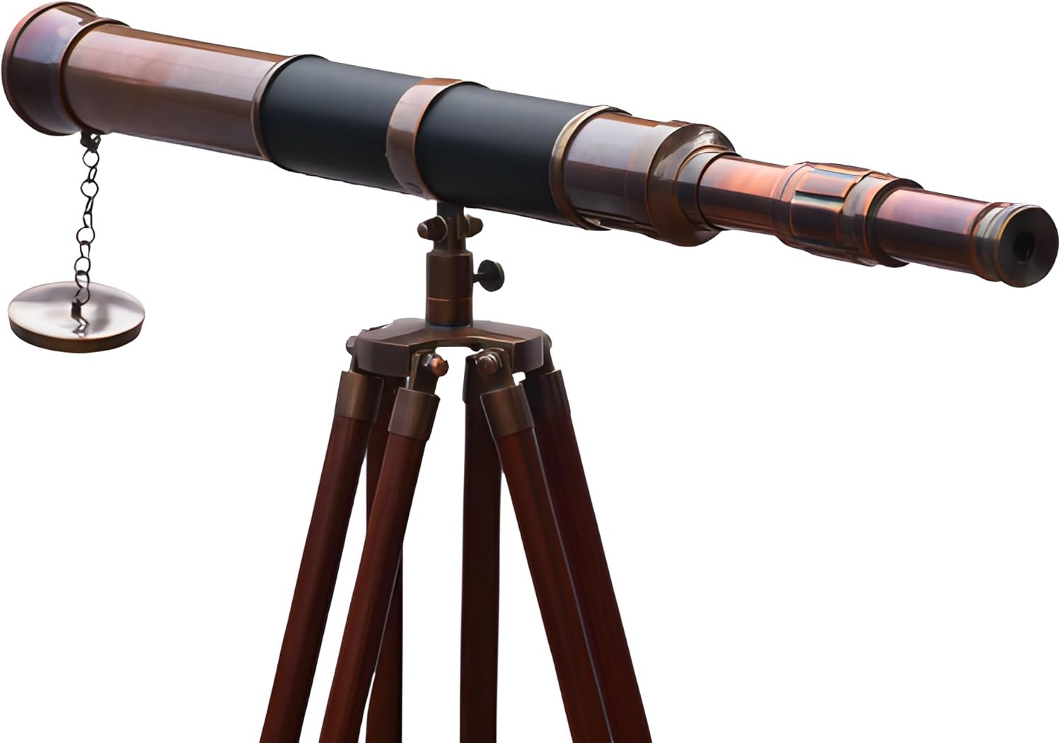 Vintage Nautical Brass Telescope with Tripod Stand