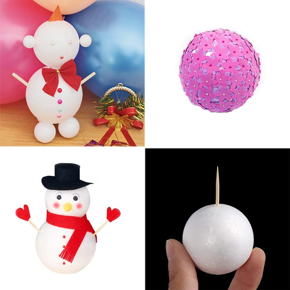 50 Pack 1 Inch White Craft Foam Balls for DIY Crafts