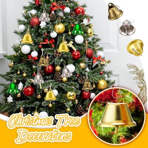 30 Piece Mini Brass Bells with Spring Hooks for Crafting