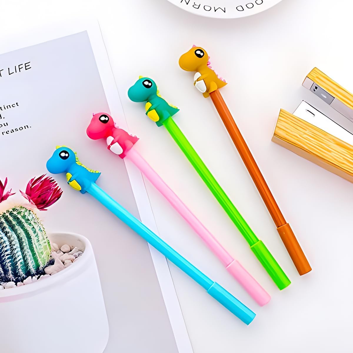12Pcs Bulk Cute Dinosaur Gel Ink Pens for Kids and Adults
