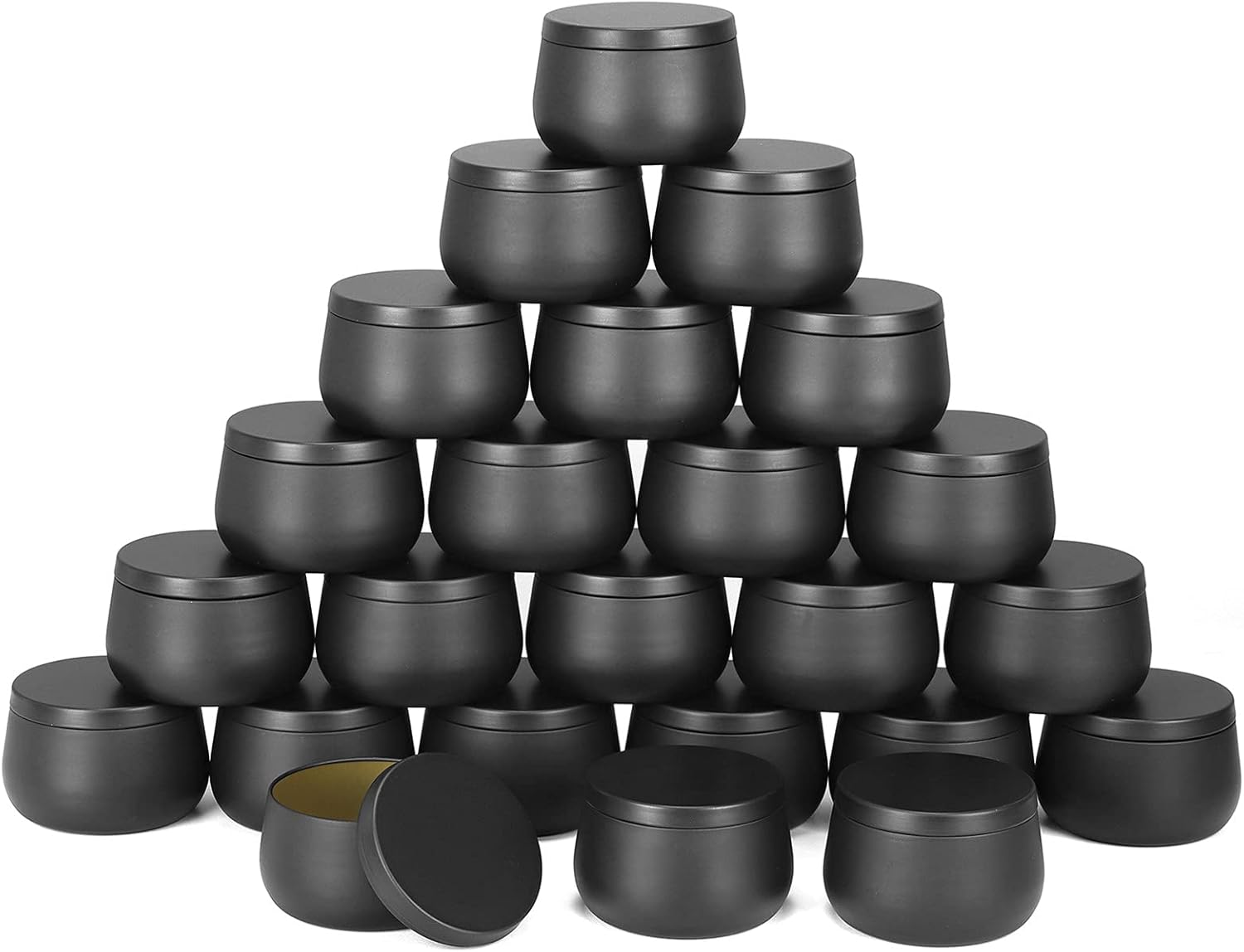 24 Pack 8oz Black Candle Jars With Lids