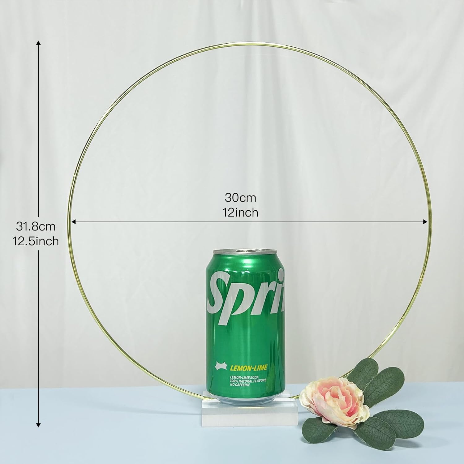 YALLOVE 10PCS 12Inch Gold Floral Hoop Centerpieces