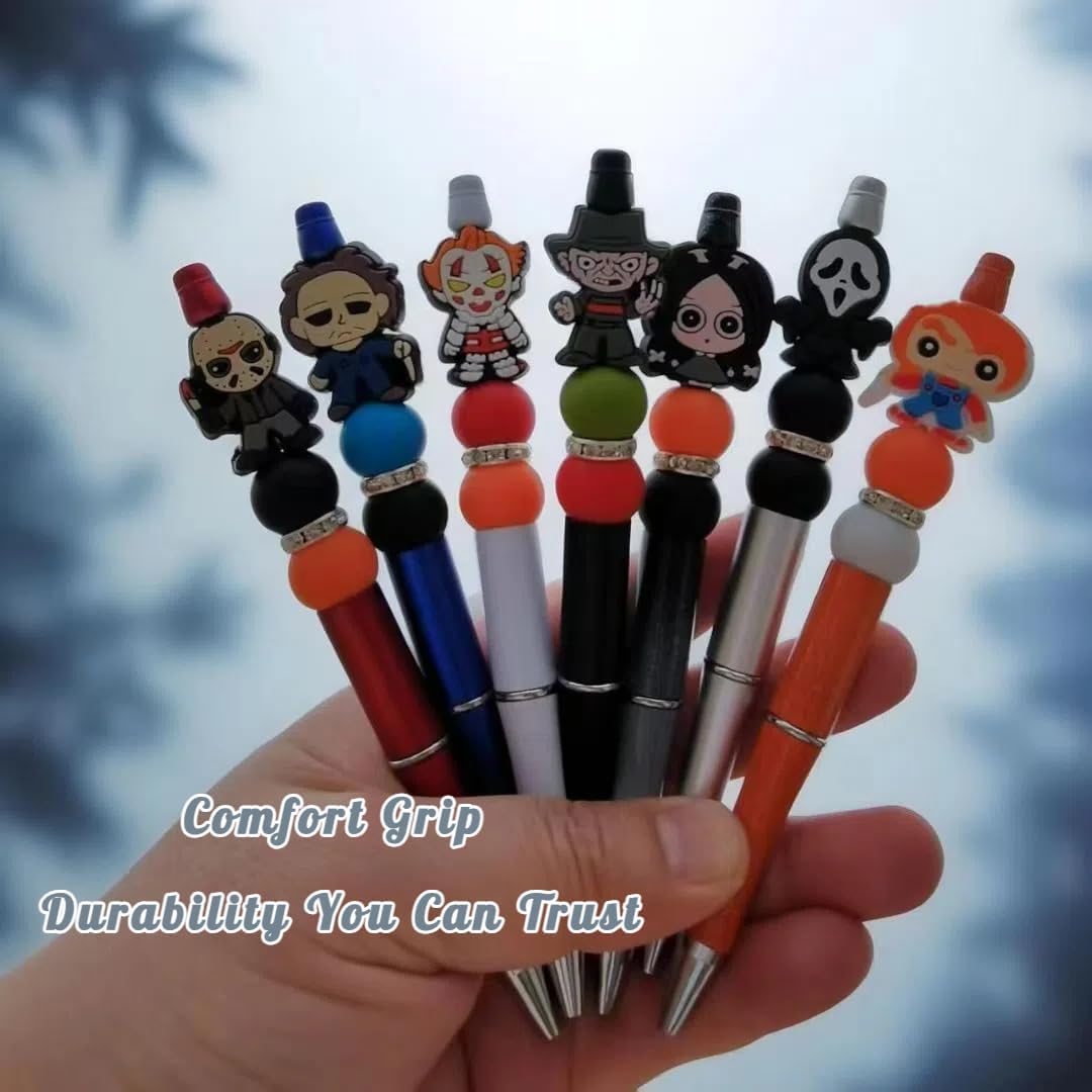 7PCS Horror Movie Pens with Clear Storage Box