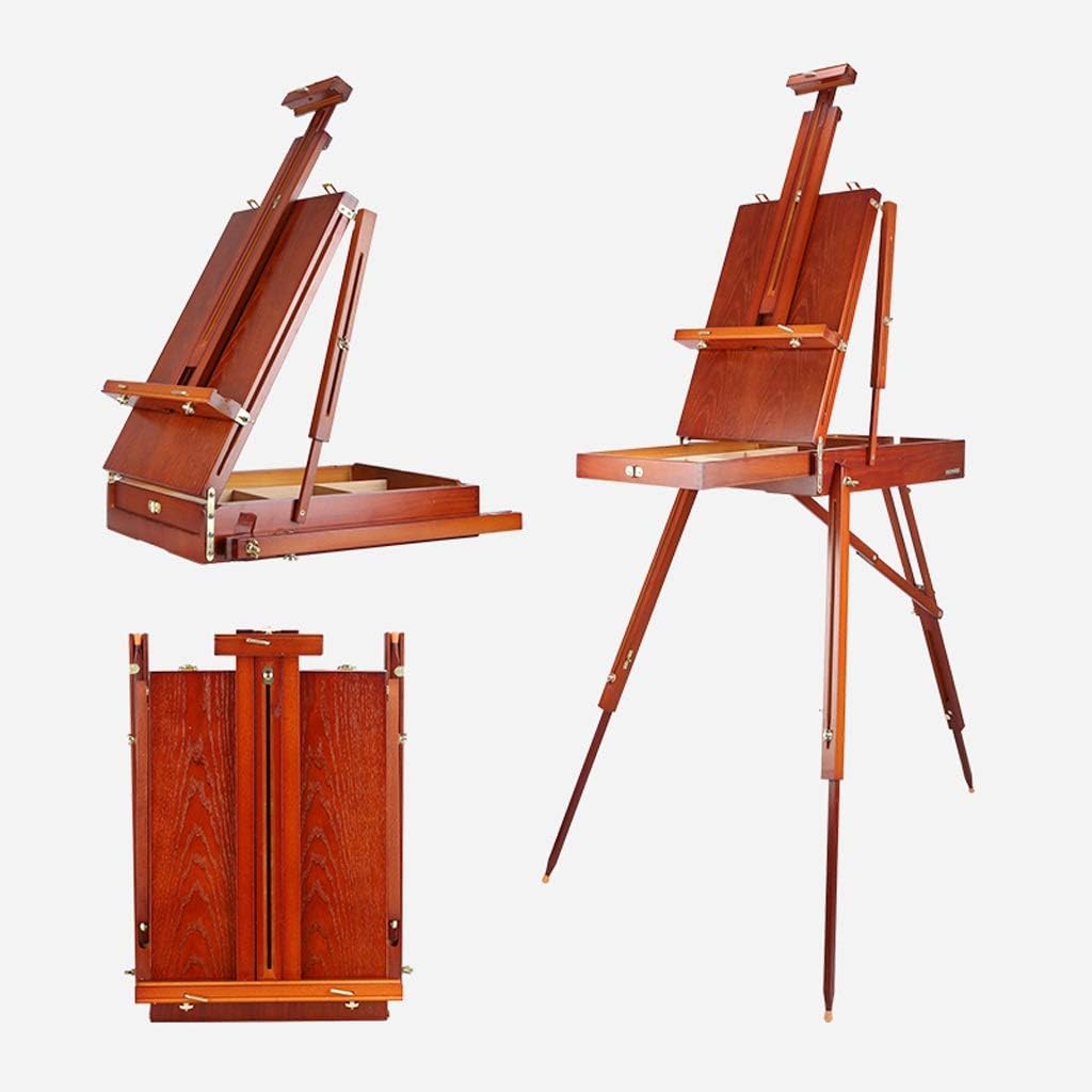 Red Medium Painting Stand Easel with Drawer