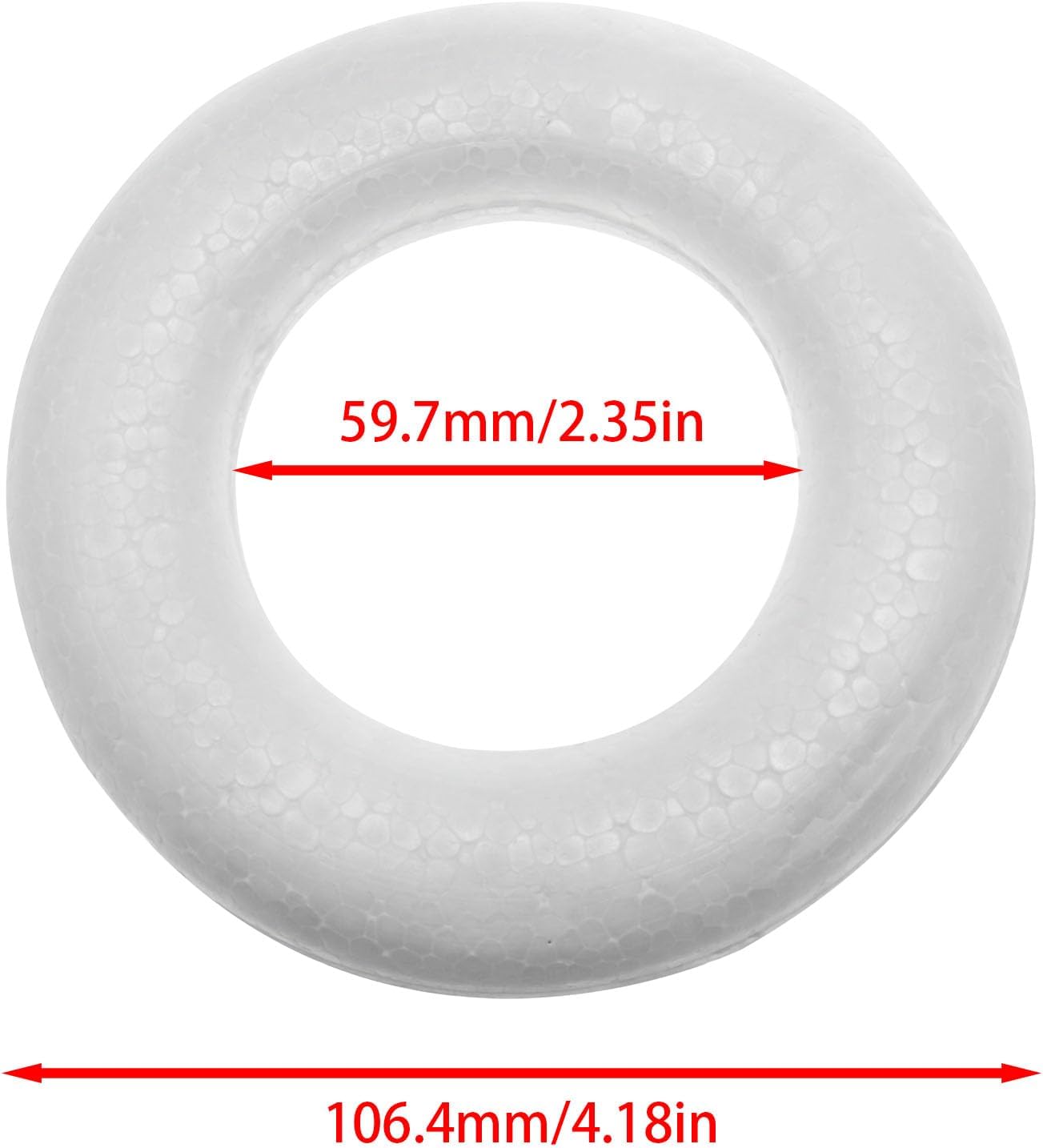 Lovelysp 4 Inch Foam Wreath Form Circle 6PCS White