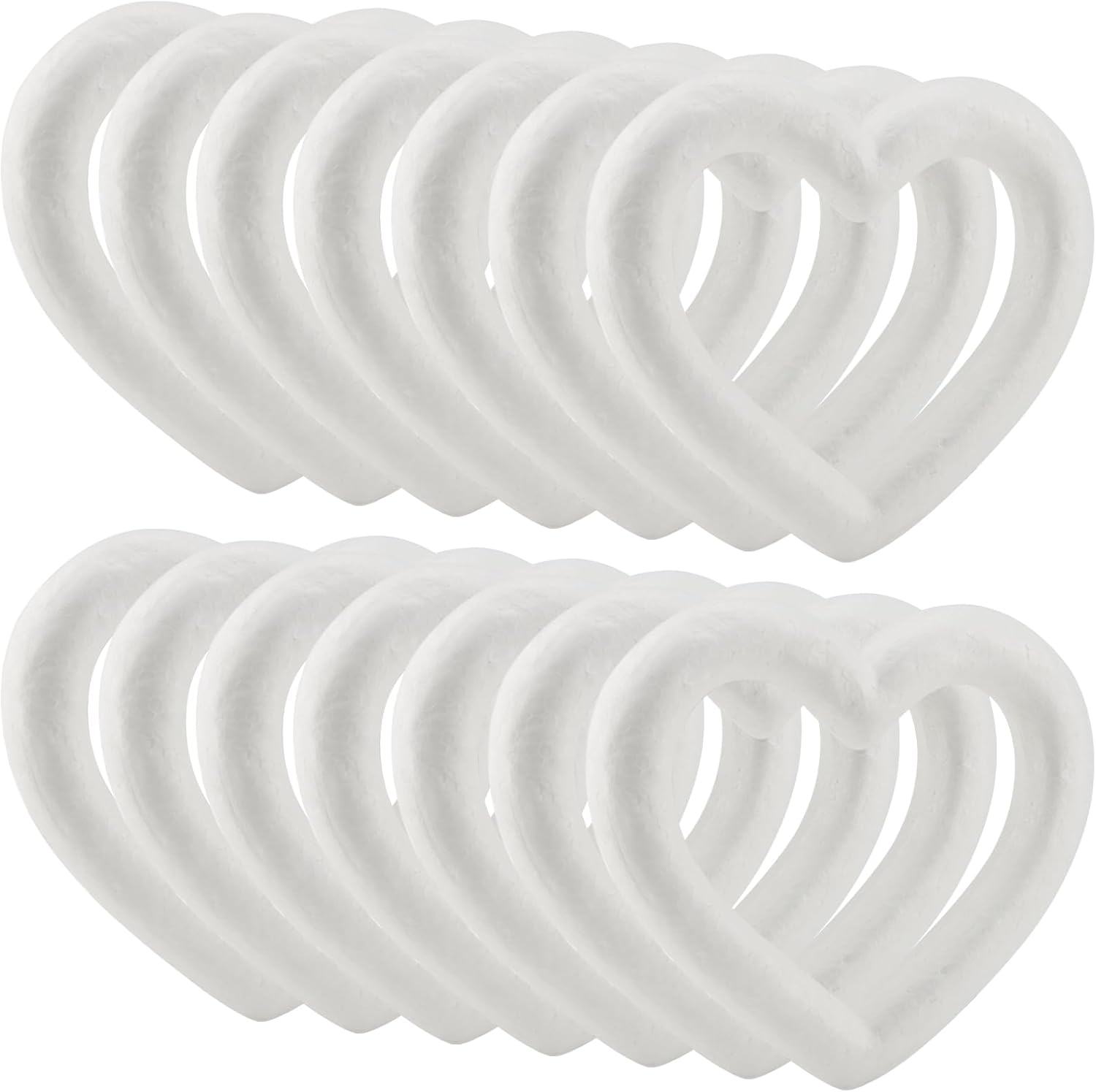 14 Pack 6 Inch Heart Foam Wreath for Crafts