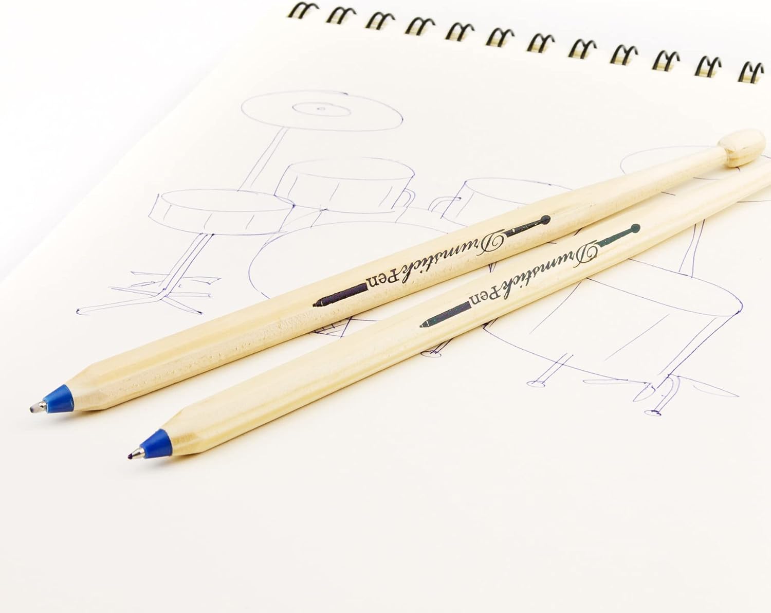 Suck UK Drumsticks Ballpoint Pens - Set of 2 Blue Pens