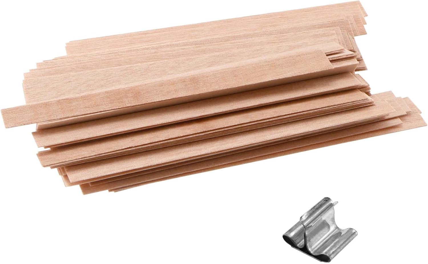 400 Pcs Wooden Candle Wicks with Iron Stand for DIY Candles