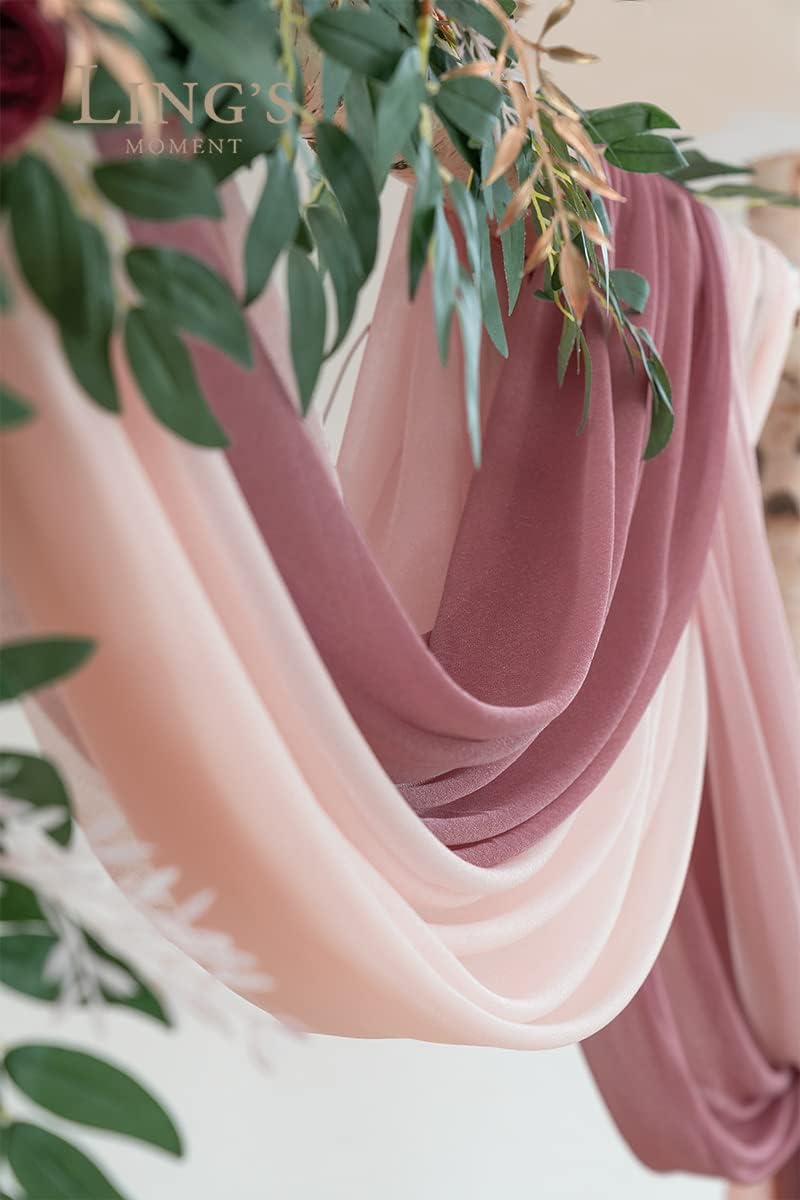 Lings Moment Wedding Arch Draping Fabric 3 Panels Dusty Rose Mauve Blush