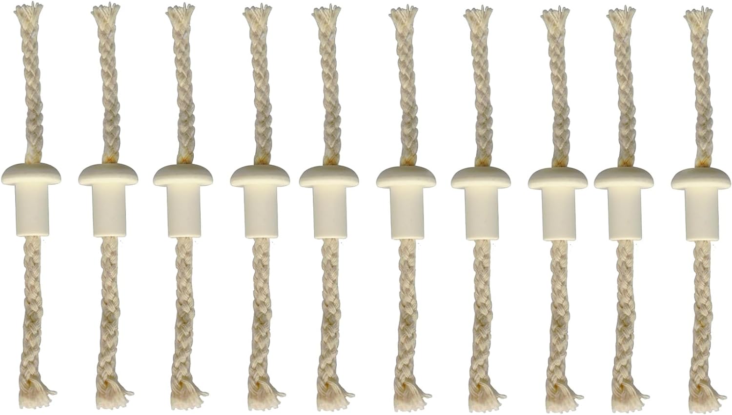 Round Cotton Kerosene Lamp Wicks with Ceramic Holder - 10Pcs