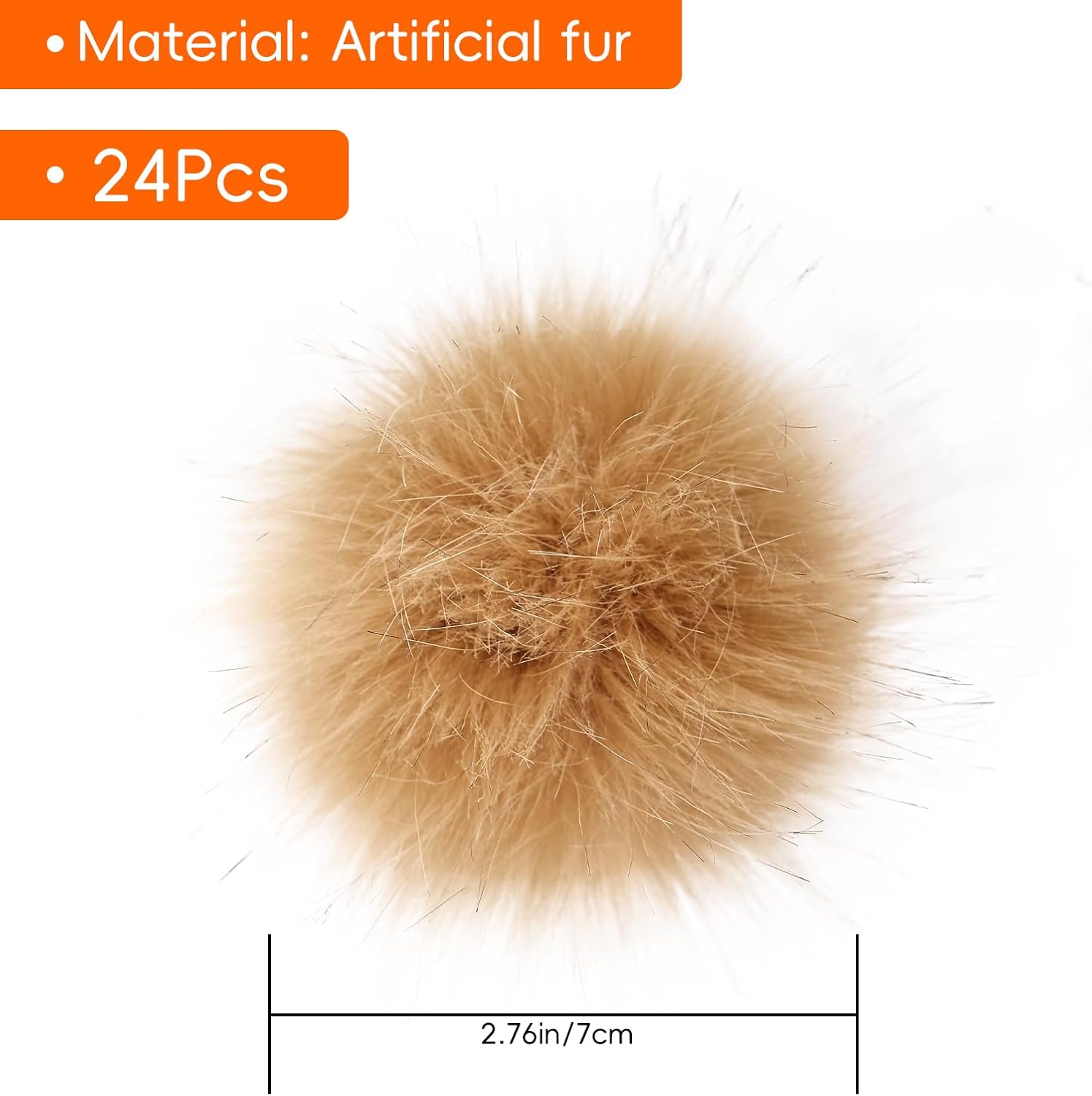Daieparty 24 Pcs Dark Faux Fur Pom Pom Balls with Elastic Loops