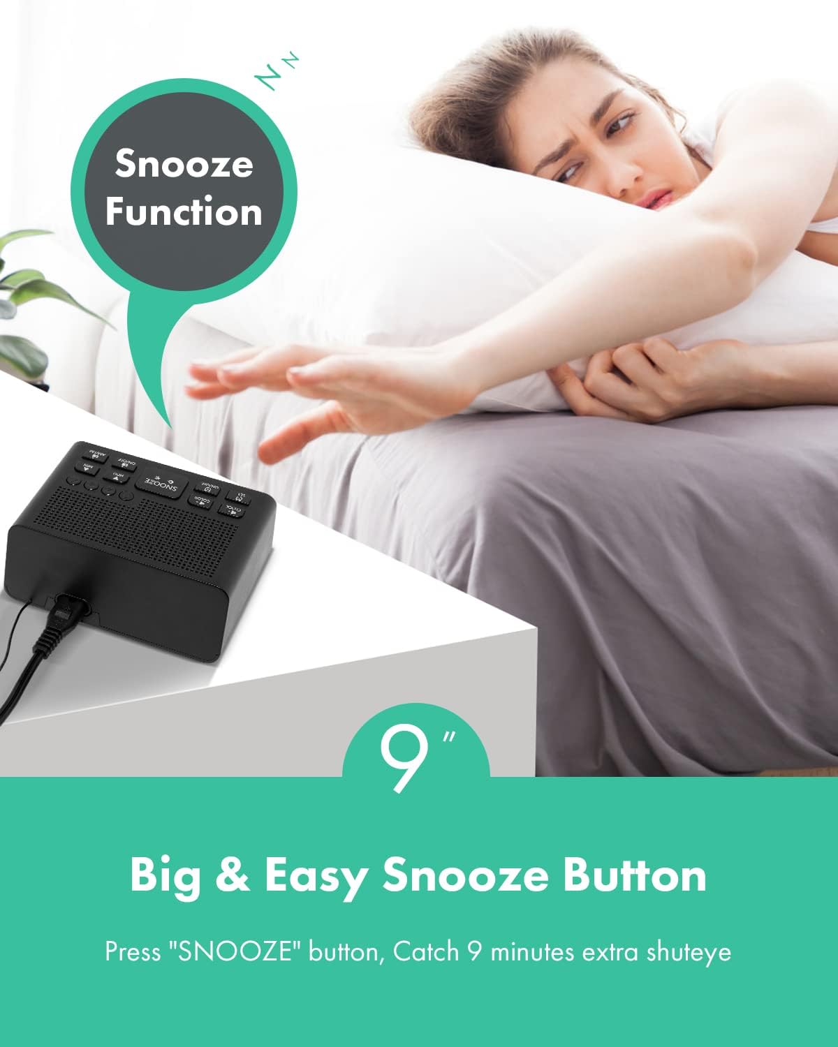 Jingsense Digital Alarm Clock Radio with AMFM Radio and Sleep Timer
