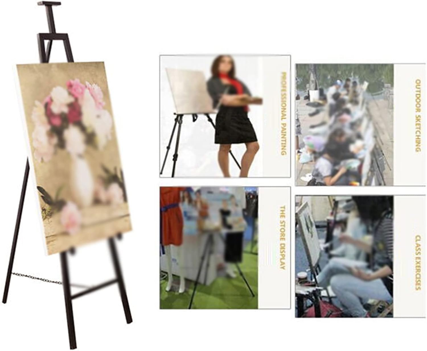 Sturdy Metal Easel Stand 150cm Tall Foldable