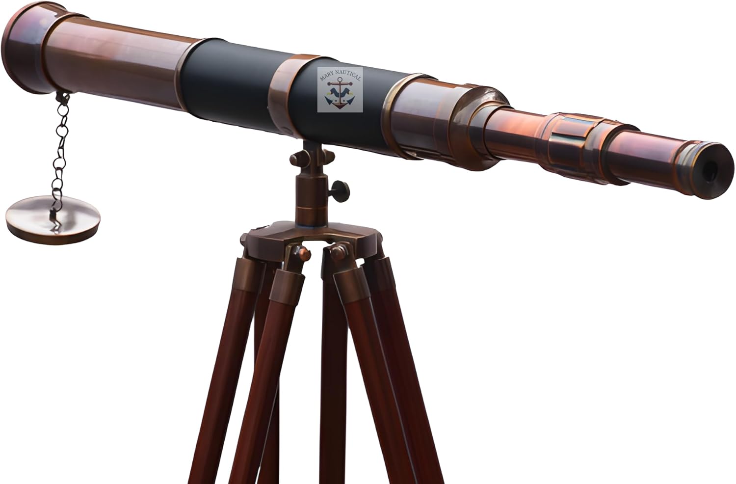 Vintage Nautical Brass Telescope with Tripod Stand