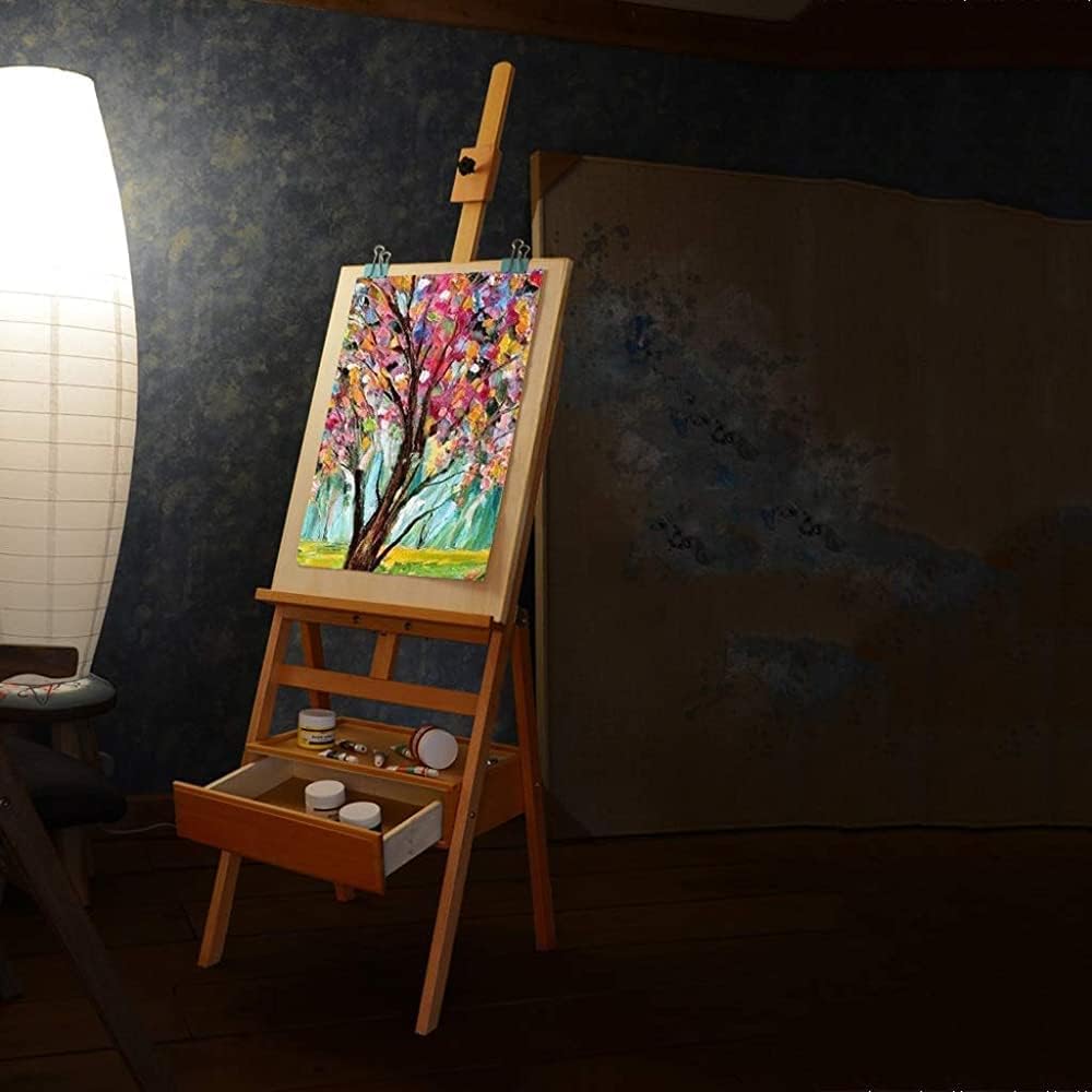 Adjustable Art Easel with Drawer and Polished Surface