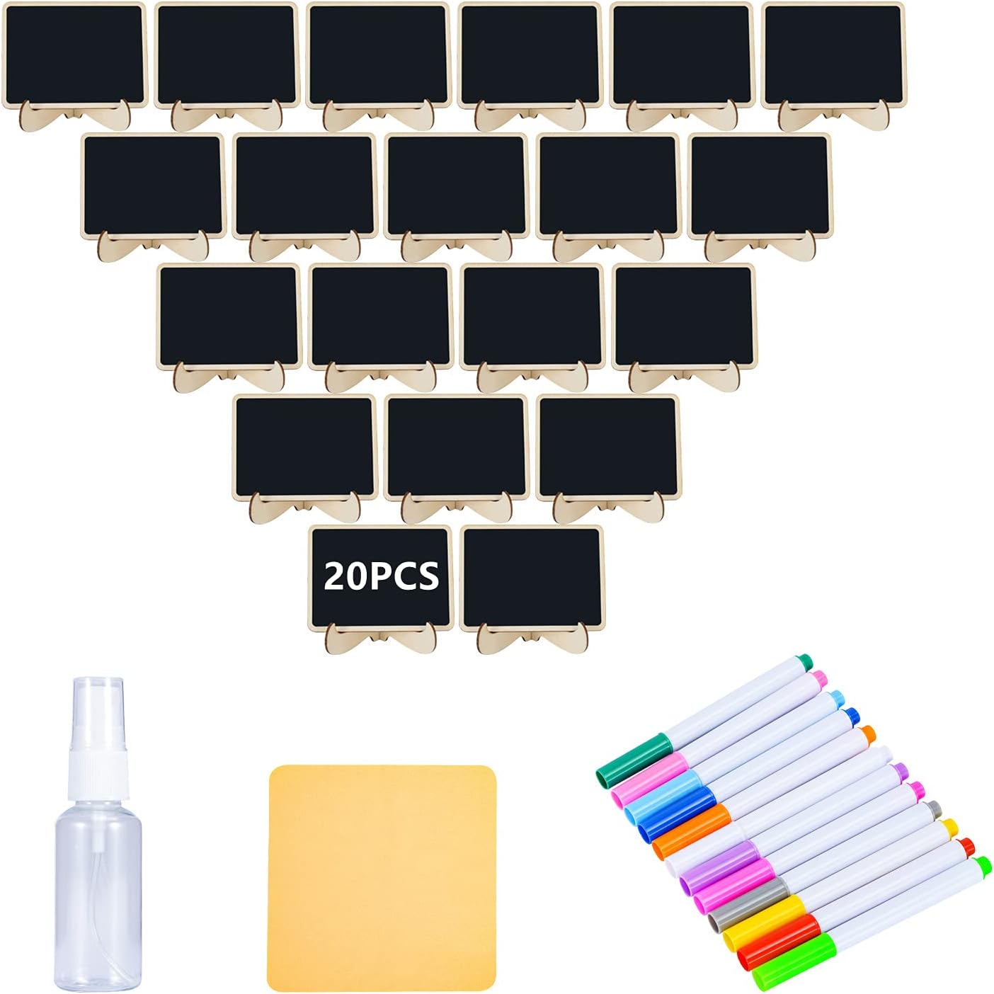 20 Pcs Mini Chalkboard Signs with Stand for Events