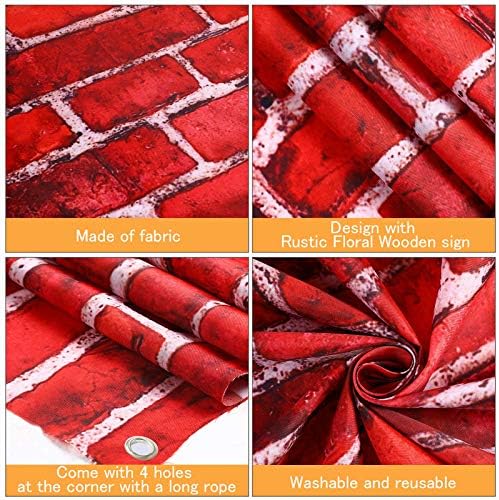 Red Brick Wall Party Backdrop Banner 728 x 433 Inch