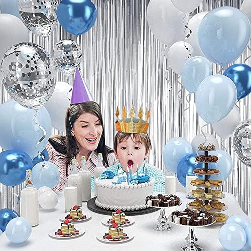 BEISHIDA 2 Pcs Silver Door Streamers Tinsel Curtain