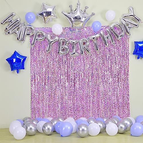 4 Pack Pink Tinsel Curtain Party Backdrop