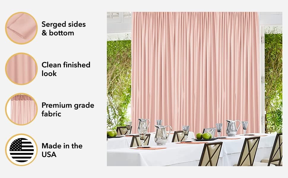 AK TRADING CO 10x10 ft Polyester Backdrop Drapes with Rod Pockets - Navy Blue