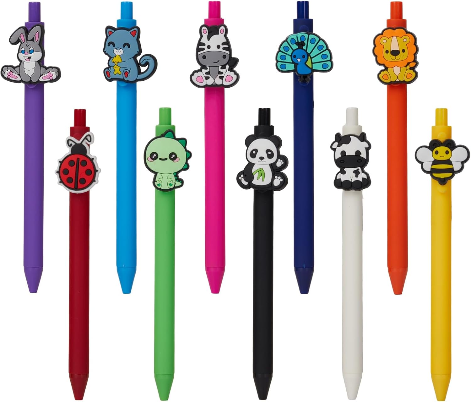 10 Pcs Cute Cartoon Animal Theme Ballpoint Pens