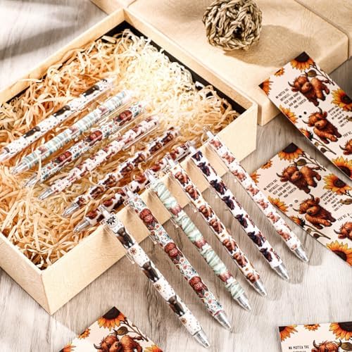 24 Piece Highland Cow Ballpoint Pen Gift Set