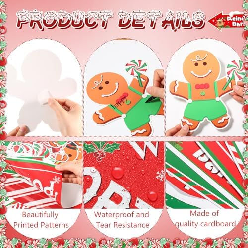 53 Pcs Christmas Bulletin Board Set with North Pole Sign