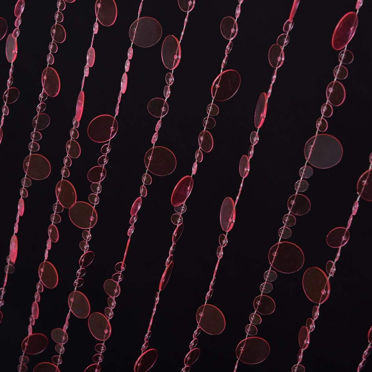 FlavorThings 3FTx6FT Pink Iridescent Beaded Curtain