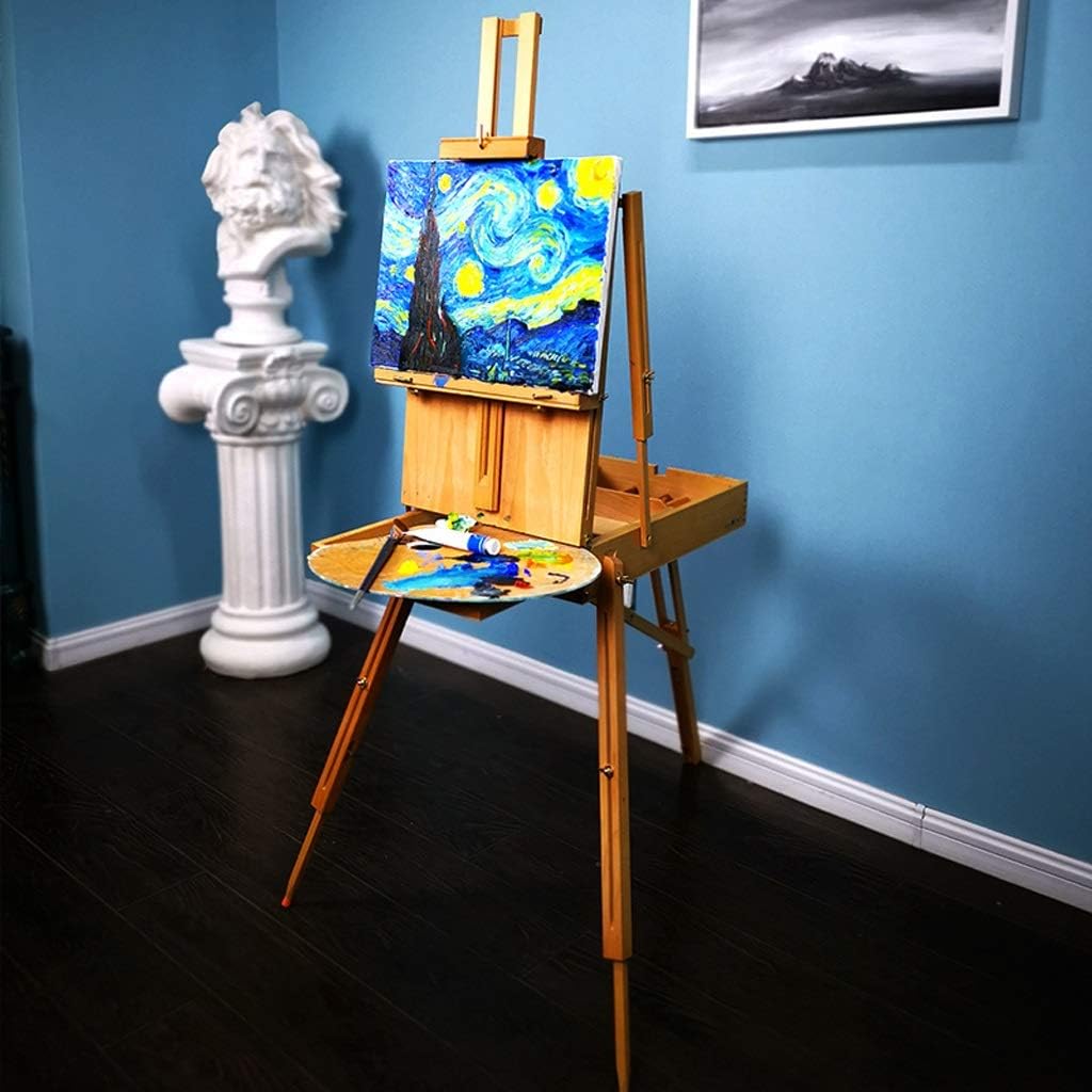 Foldable Artist Easel with Drawer for Outdoor Painting