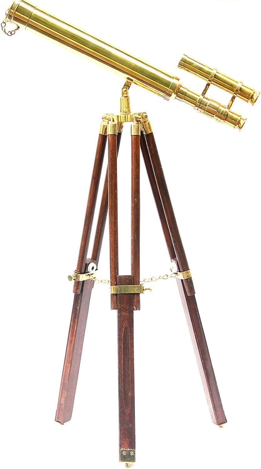 NauticalMart Nautical Double Barrel Telescope with Tripod Stand 18 Inch