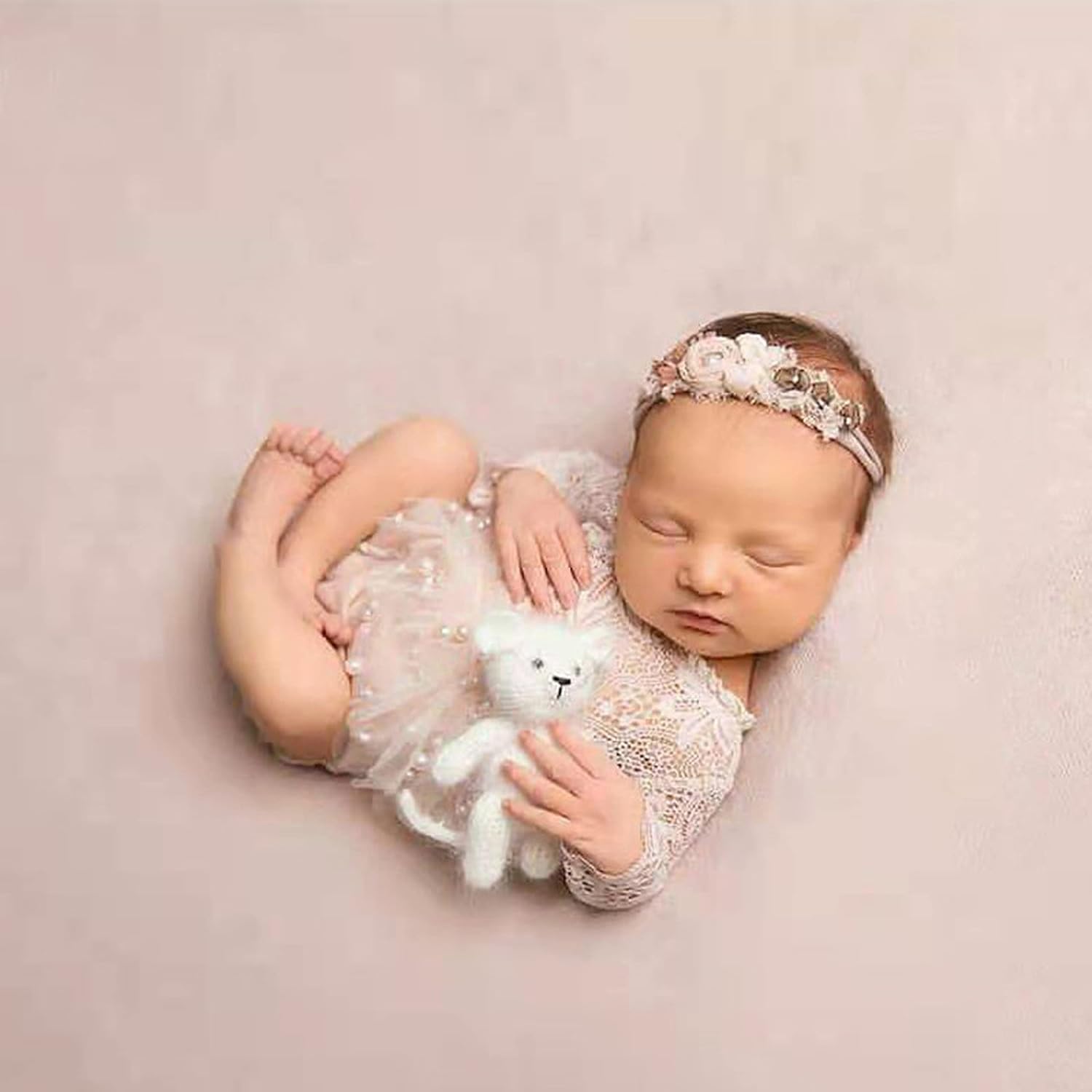 Zeroest Newborn Girl Photography Outfit 3 PCS Set