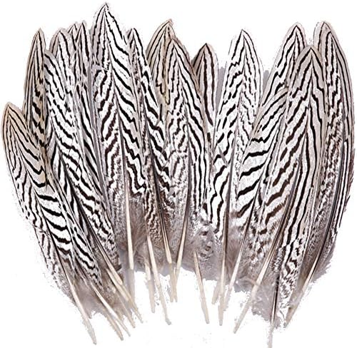 Sowder 10pcs Silver Pheasant Feathers Wedding Decoration